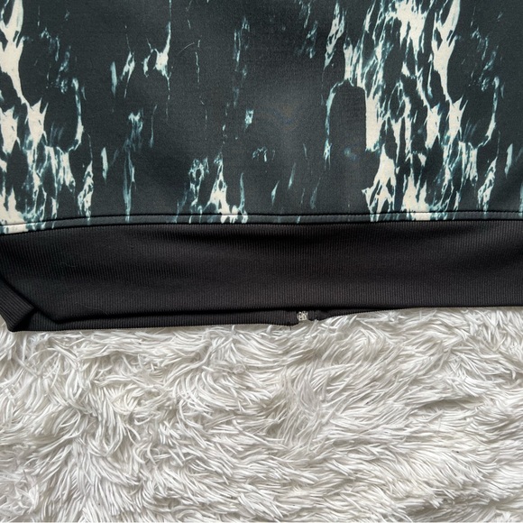 Women’s RBX Activewear Bomber Jacket Women’s Size XL  Black Blue & White Marble - Picture 11 of 16